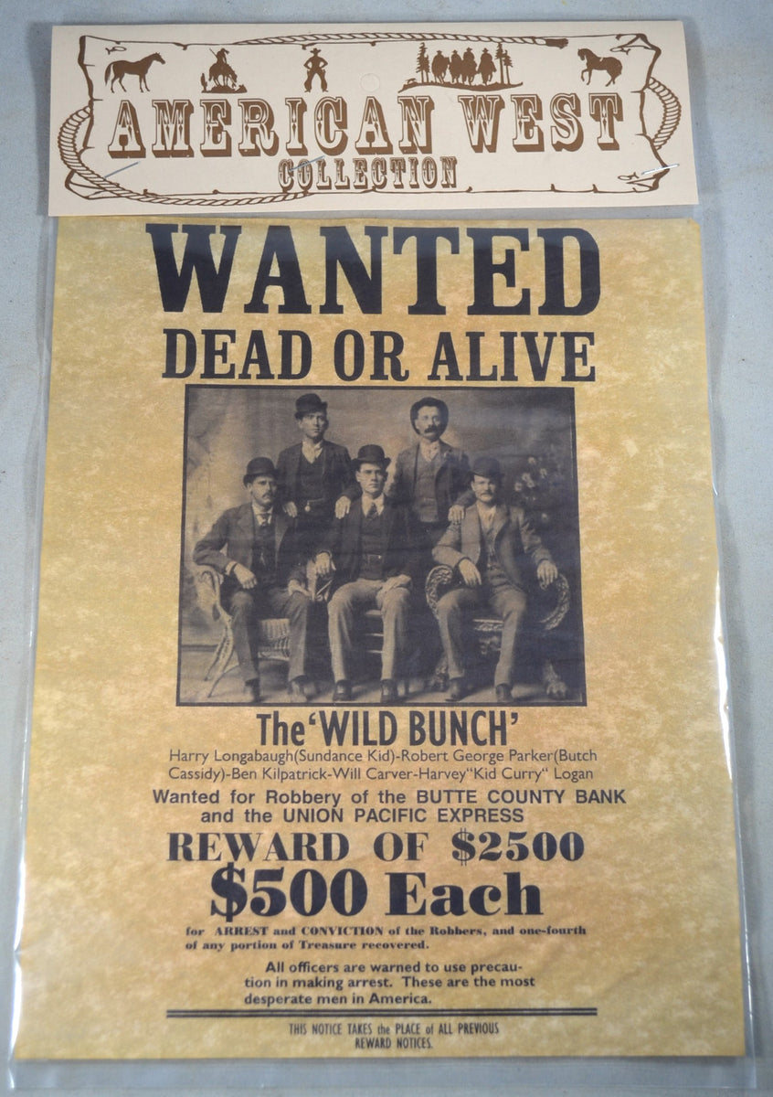 Americana The Wild Bunch Wanted Poster Butch Cassidy Sundance Kid ...