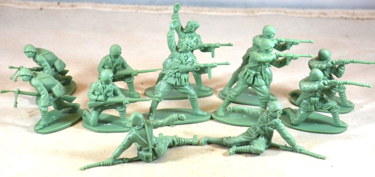 ミリタリー TOY SOLDIER BMC CTS WWII U.S. Infantry Plastic Army Men--33pc Gray 1:32 scale ミリタリー