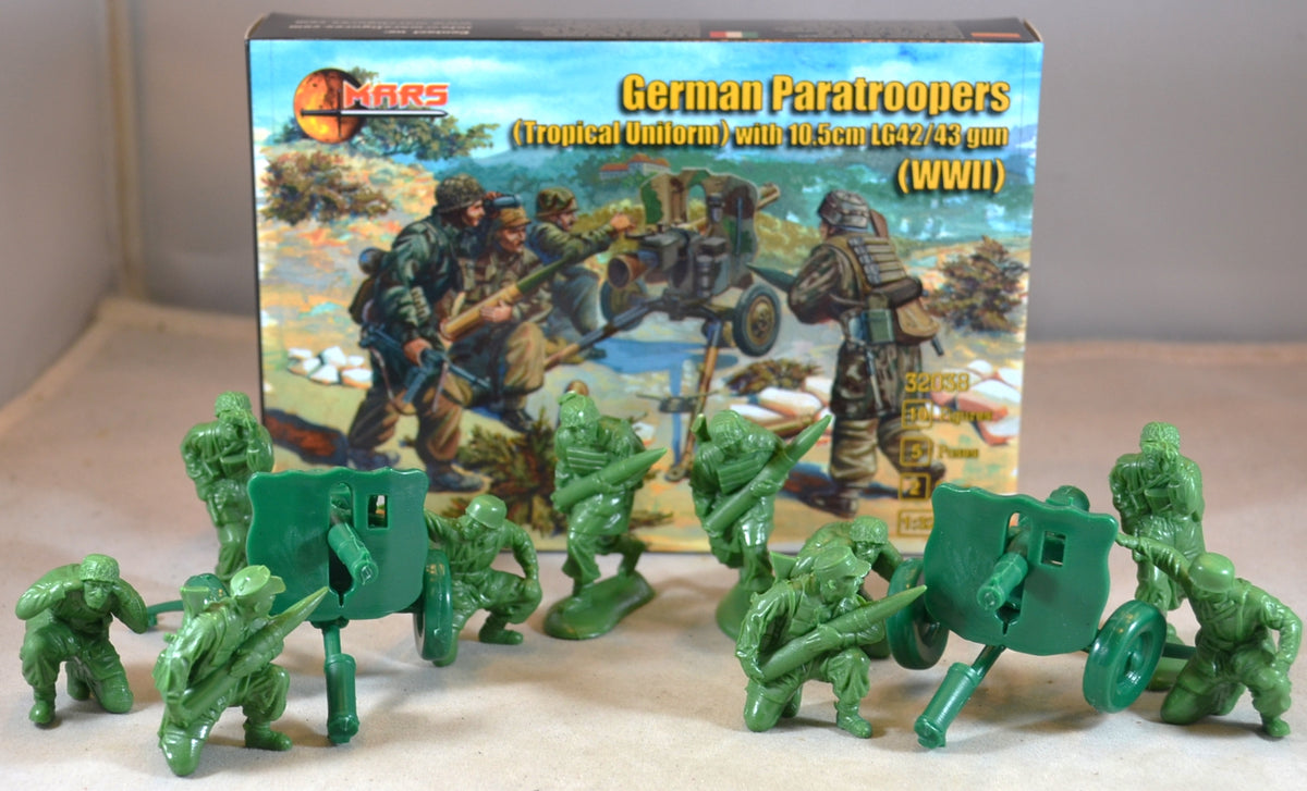Mars WWII German Paratroopers LG-43 Gun and Crew Tropical Uniform