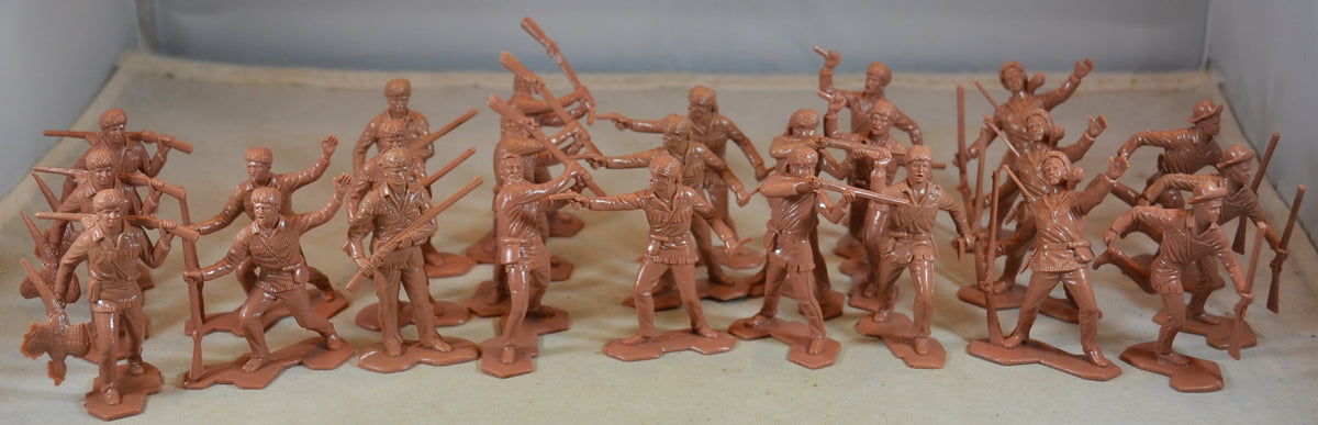 Marx Boonesboro Pioneers Settlers Toy Soldiers Red/Brown