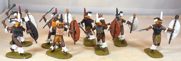 Armies in Plastic Painted Zulu Warriors 8 Piece Set