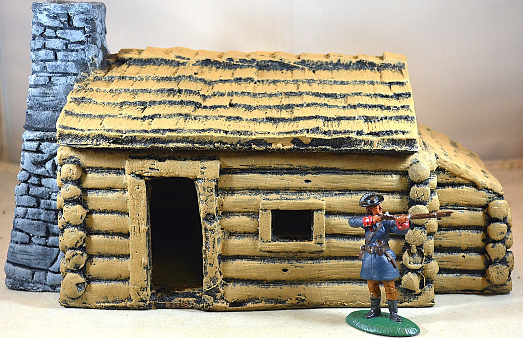 Atherton Scenics Painted Frontier Log Cabin House Boone Settlers Trappers