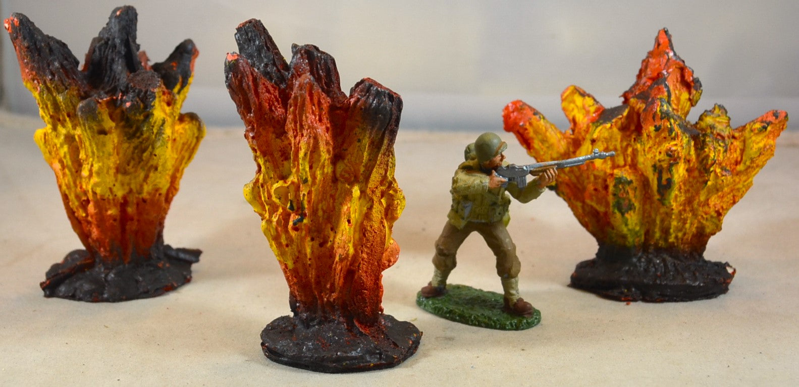 Atherton Scenics Painted Shell Explosions WWII Civil War Diorama 3 Pie ...