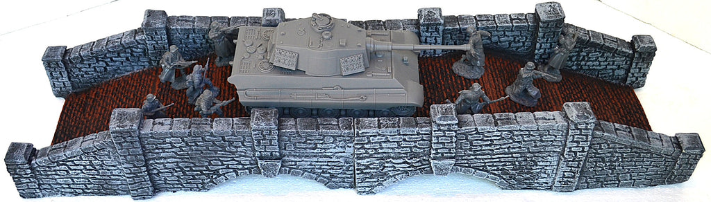 Atherton Scenics Painted WWII 2 Piece Stone Bridge