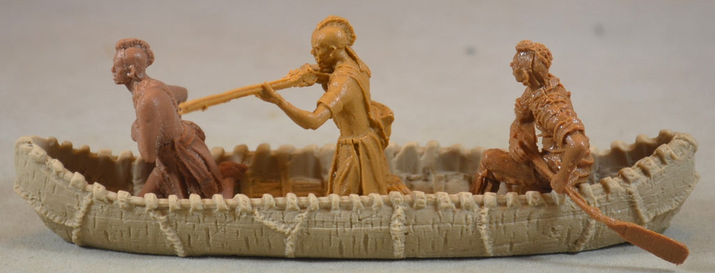 LOD Barzso Dug Out Indian Canoe with 3 Figures Firing Pose