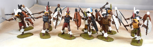 Armies in Plastic Painted Zulu Warriors 11 Piece Set