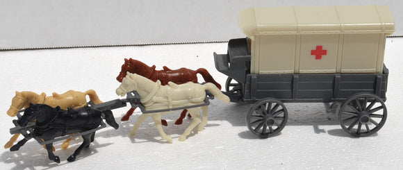 Classic Toy Soldiers Civil War Ambulance Wagon with Four (4) Horses