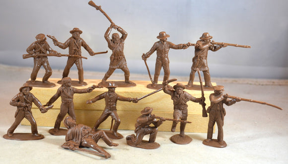 Classic Toy Soldiers Alamo Texans Frontiersmen Brown