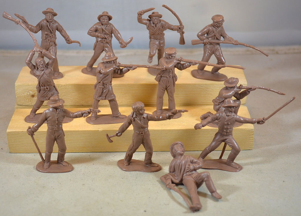 Classic Toy Soldiers Alamo Texans Frontiersmen Brown