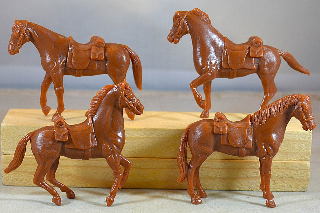 Classic Toy Soldiers Cavalry Western Horses Brown