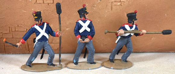 Classic Toy Soldiers Painted Alamo Mexican 3-Figure 12 LB Cannon Crew