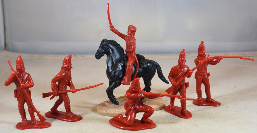 Classic Toy Soldiers American Revolution German Hessian Red 6 Figures
