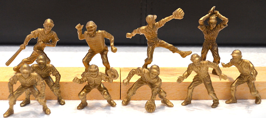 Lido Vintage Gold Baseball Players without bases 10 PC Set