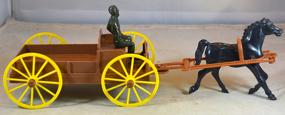 MPC Buckboard Wagon with Single Horse and Driver