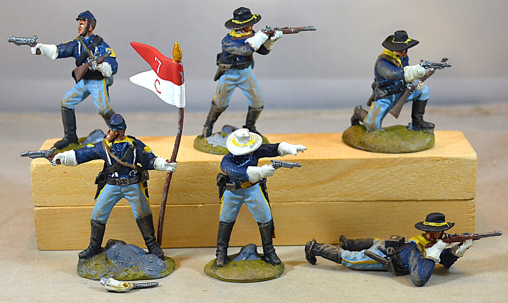 Paragon Painted US Cavalry Soldiers Set 2 6 Piece Set with Flag Lot 2