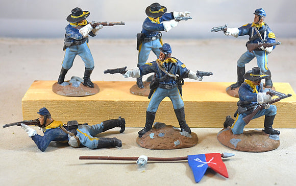 Paragon Painted US Cavalry Soldiers Set 2 6 Piece Set with Flag