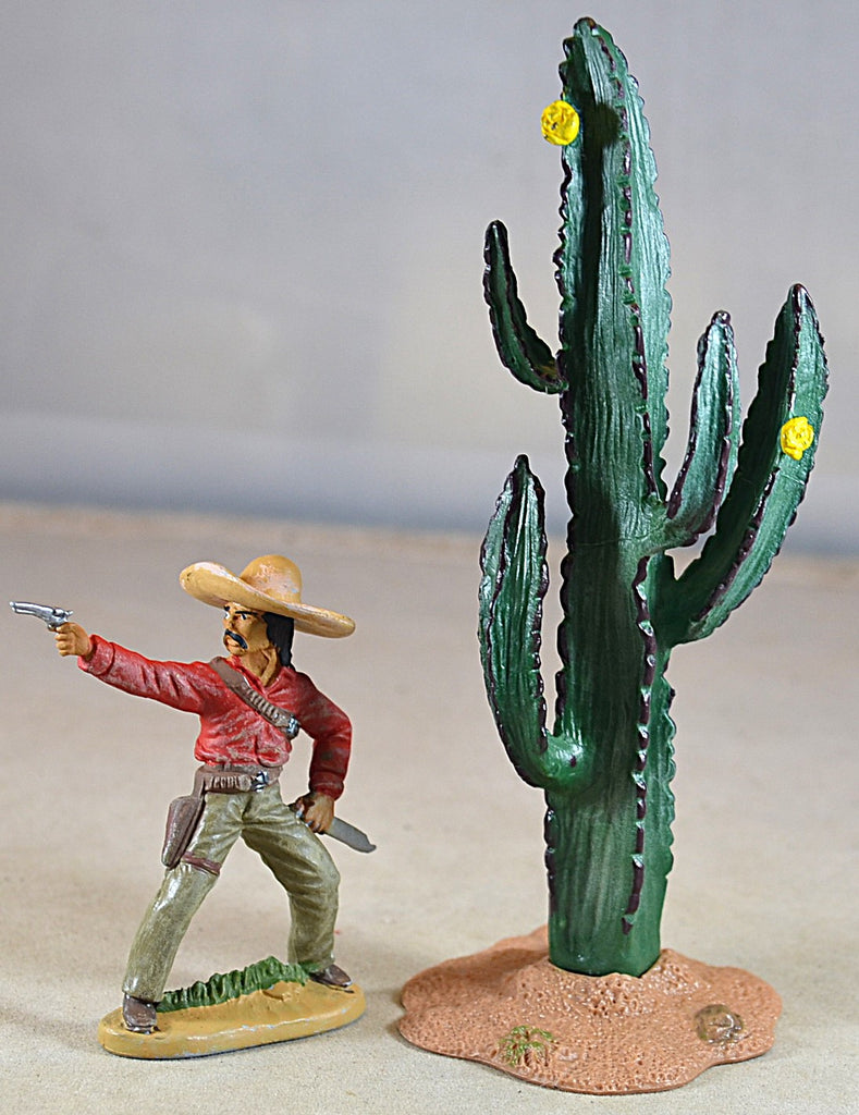 Realistic Painted 5.5" Tall Cactus for Dioramas and Battle Scenes Dark Green