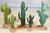 Realistic Painted Cactus for Dioramas and Battle Scenes Dark Green 5 Pc St