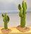 Realistic Painted Cactus for Dioramas and Battle Scenes Dark Green 5 Pc St