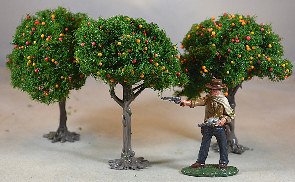 4" Plastic Fruit Trees for Dioramas and Battle Scenes 3 PC Set