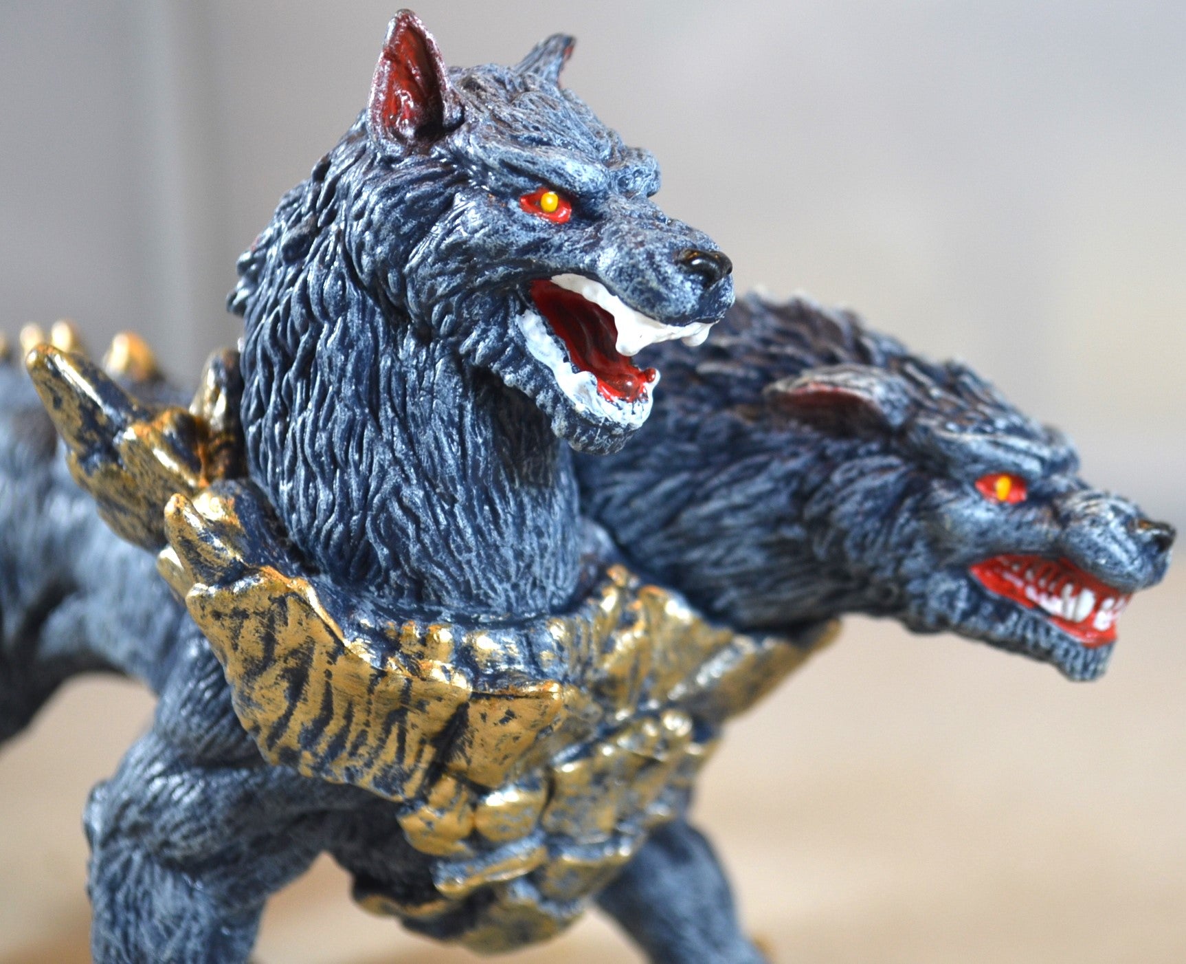 Painted Mythical Orthrus 2 headed Dog Hell Hound Figure Greek Mythol painted-mythical-orthrus-2-headed-dog-hell-hound-figure-greek-mythol