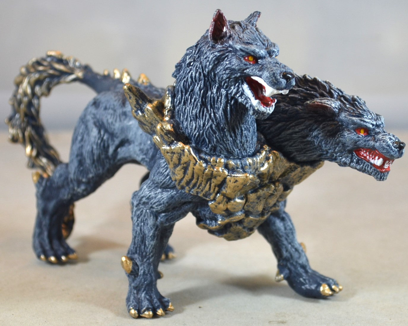Painted Mythical Orthrus 2 headed Dog Hell Hound Figure Greek Mythol painted-mythical-orthrus-2-headed-dog-hell-hound-figure-greek-mythol