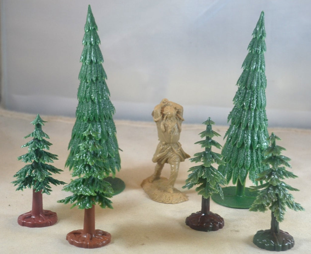 Plastic Pine Trees 6 Piece Set Christmas Multi Scale