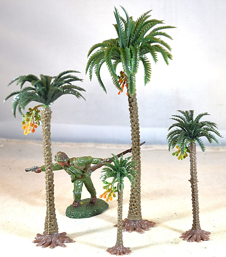 Plastic Palm Trees with base for Dioramas and Battle Scenes 4 PC Set