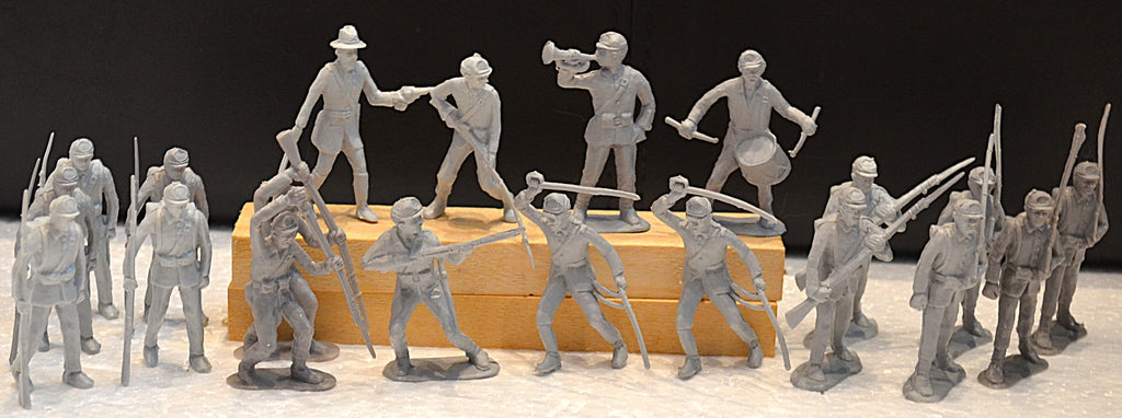 Vintage Tim Mee Civil War Confederate CSA Infantry Toy Soldiers Lot 2