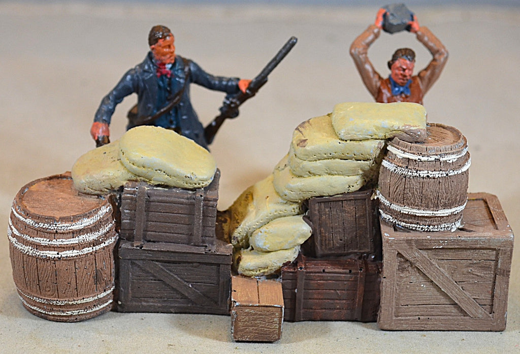 TSSD Painted Barricade with Barrels, Crates and Sandbags TS5426