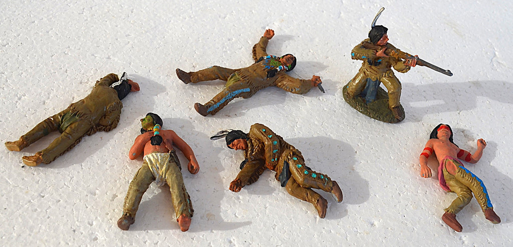 TSSD Painted Plains Indians from Set #18 with Casualties 6 Piece Set