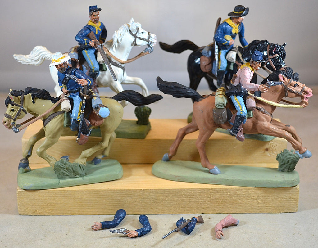 TSSD Painted US Cavalry Horse Soldiers Set #24 - 4 Piece Set Lot 1
