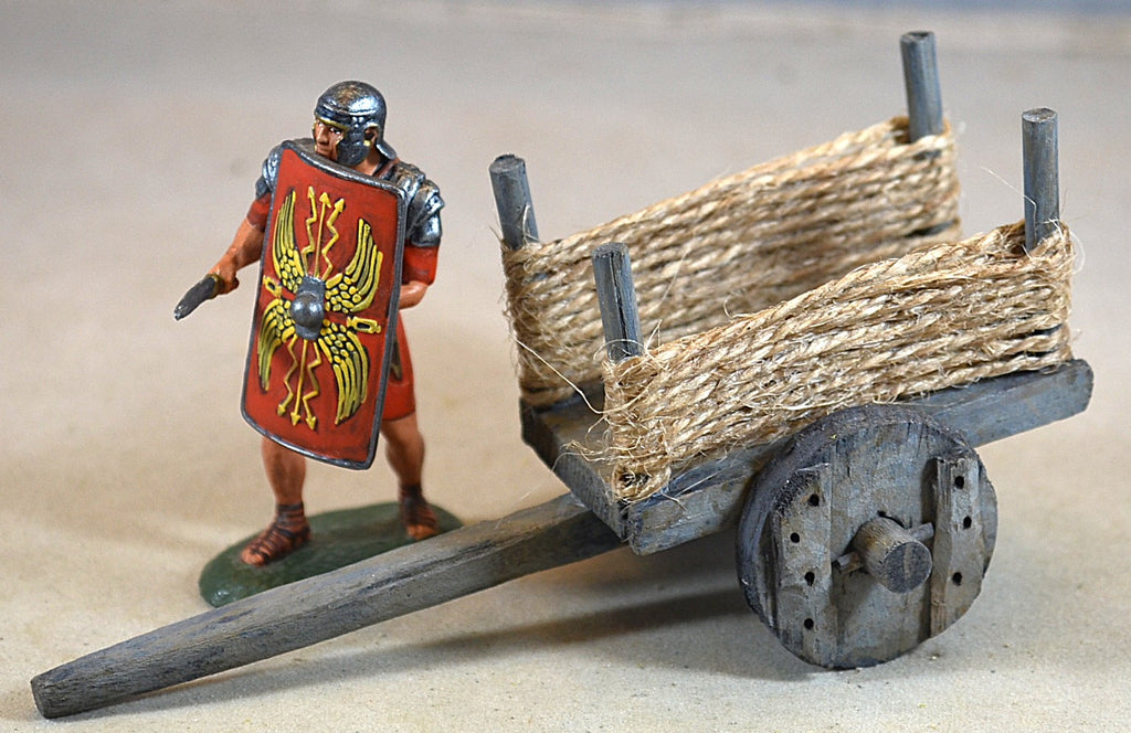 Volk Designs Roman Medieval 2 Wheeled Woven Rope Wagon Cart #3