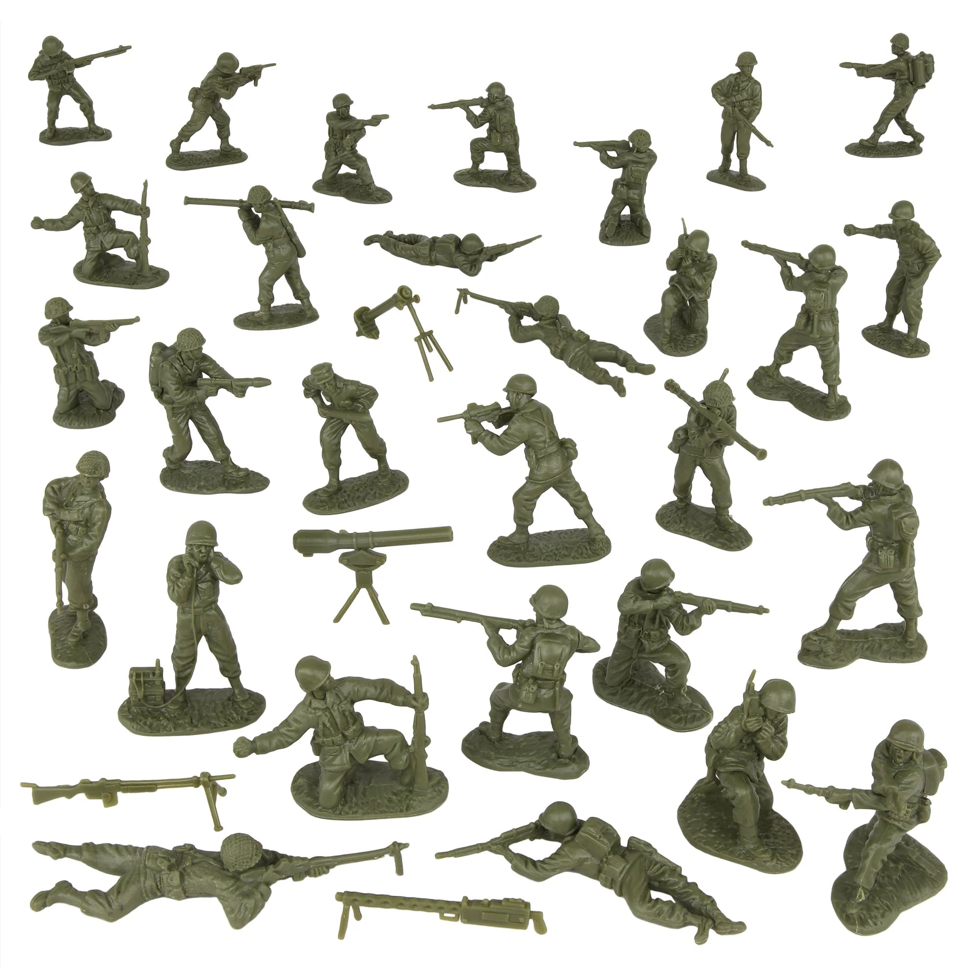 BMC CTS WW2 US Infantry Plastic Army Men 33pc Gray Soldier Figures – BMC  Toys