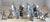 Americana Painted Medieval Crusader Figure Set Blue and Silver