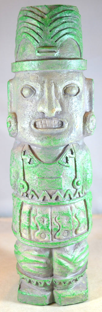 Painted Aztec Myan Statue Totem Sculpture