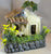 Painted WWII Jungle Hut Cabin with Water Wheel