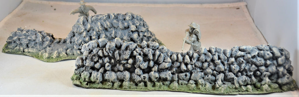Atherton Scenics Painted Civil War Stone Wall 9501 2 Piece Set