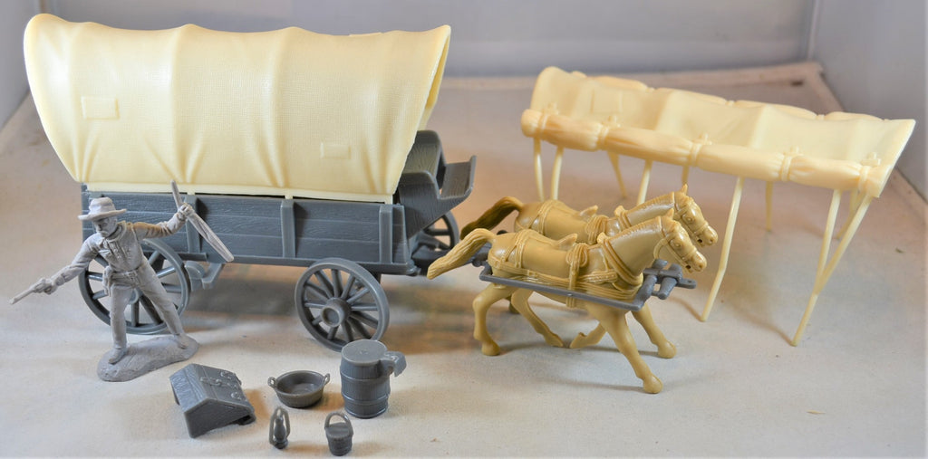 Classic Toy Soldiers Conestoga Wagon with Two (2) Horses