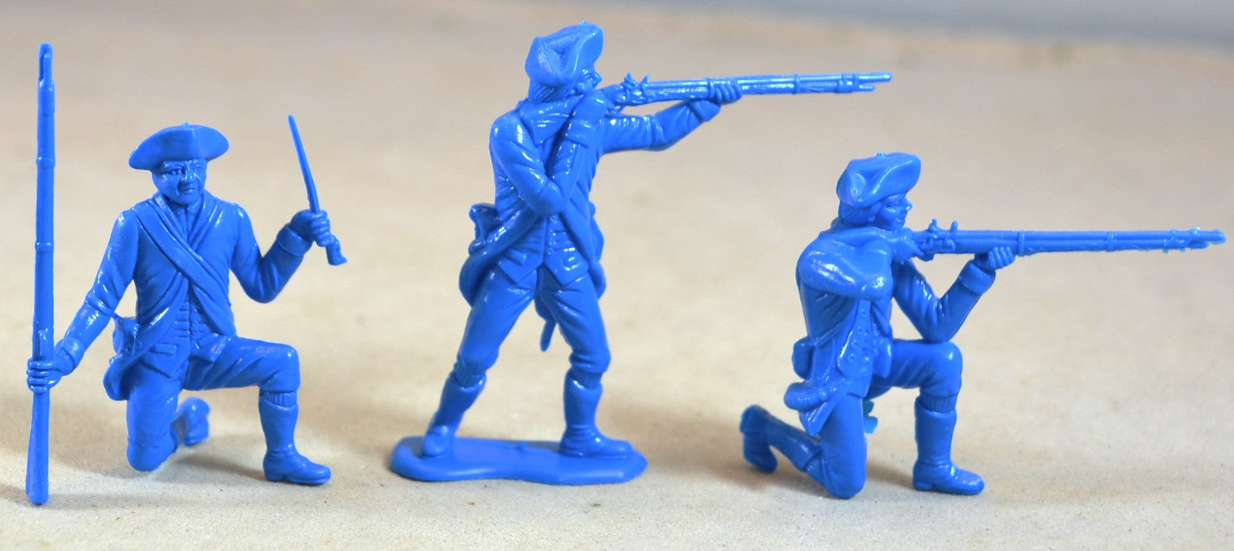 MPC bleu guerre révolutionnaire civil patriotes lot vtg western jouets  années 1960 marx jouet soldats armée hommes marchant fusil -  France