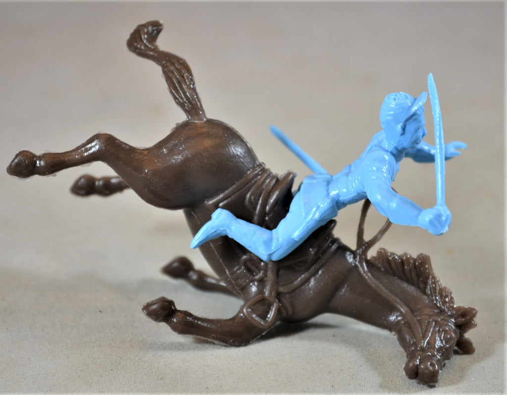 Marx Civil War Union Falling Horse Rider Light Blue