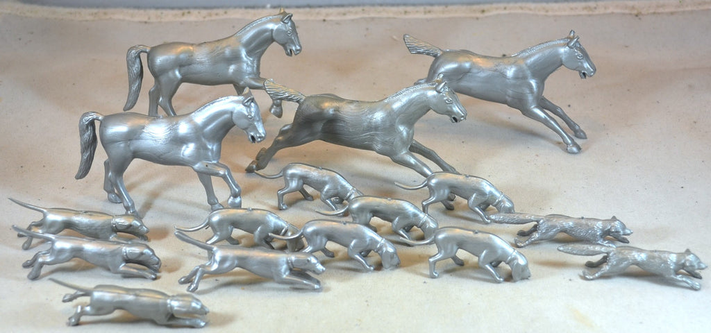Marx Fox Hunt Horses Hounds and Foxes Set
