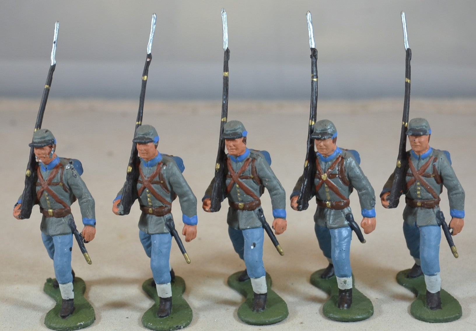 Marx Painted Confederate Civil War Infantry Marching – Micshaun's Closet