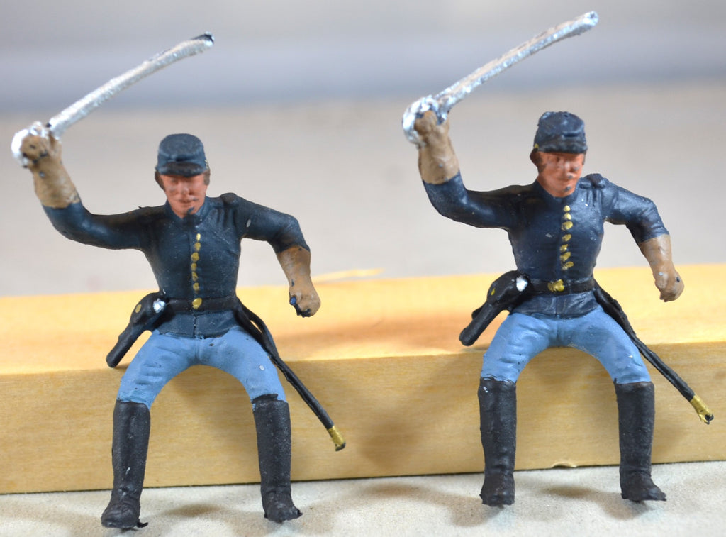 Marx Painted Civil War Union Cavalry Riders Lot 2