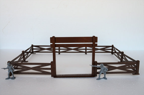 Marx Western Ranch Fence and Gate Brown Plastic