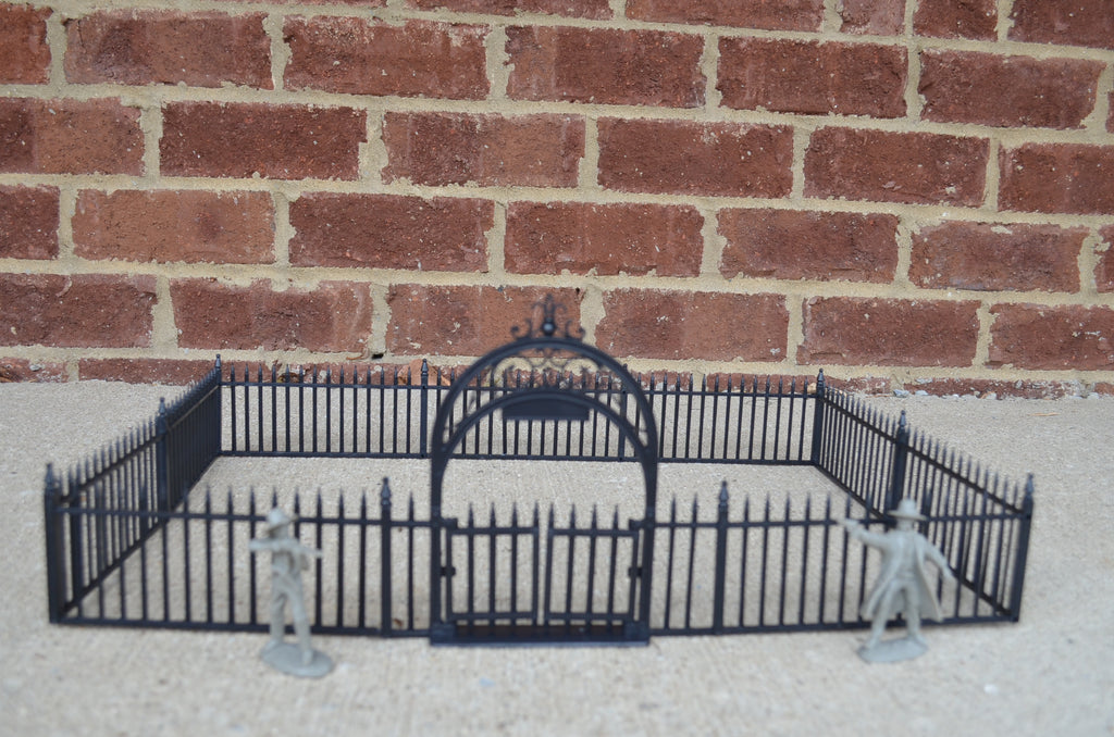 Marx Wrought Iron Fence and Gate Black Plastic