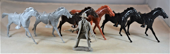 Marx Western Civil War Cavalry Horses - Set of 6