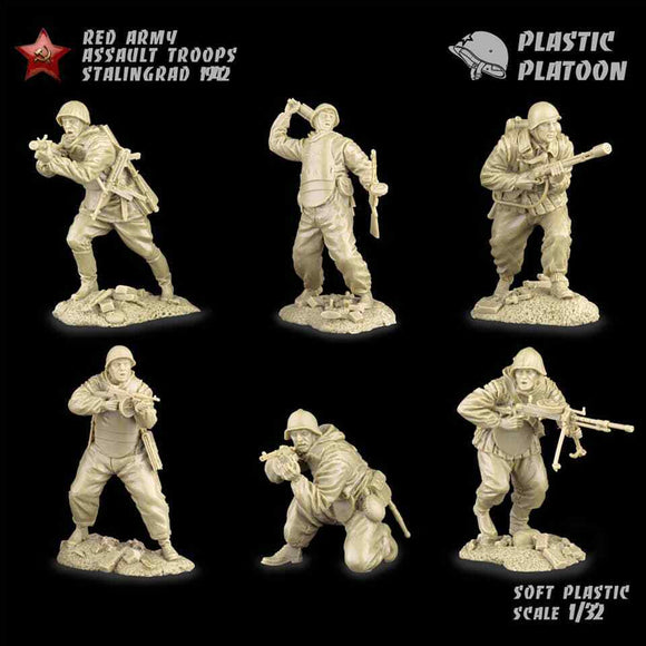 Plastic Platoon WWII Russian Red Army Assault Troops Infantry Stalingrad 1942