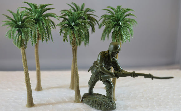 Plastic Small Palm Trees for Dioramas and Battle Scenes Set of 6