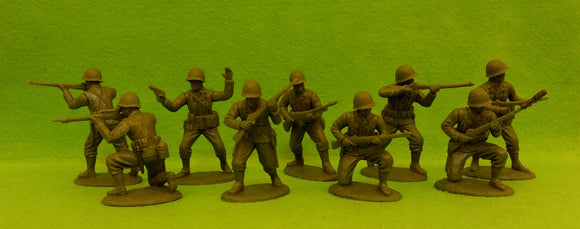 Expeditionary Force World War II US Rifles Defense Section with Netted Helmets